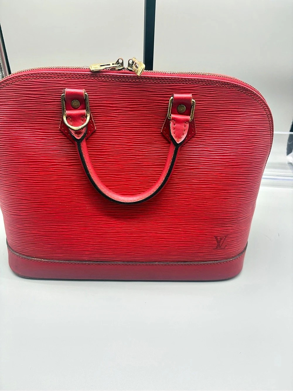 Louis Vuitton Alma PM Red Epi Leather Satchel